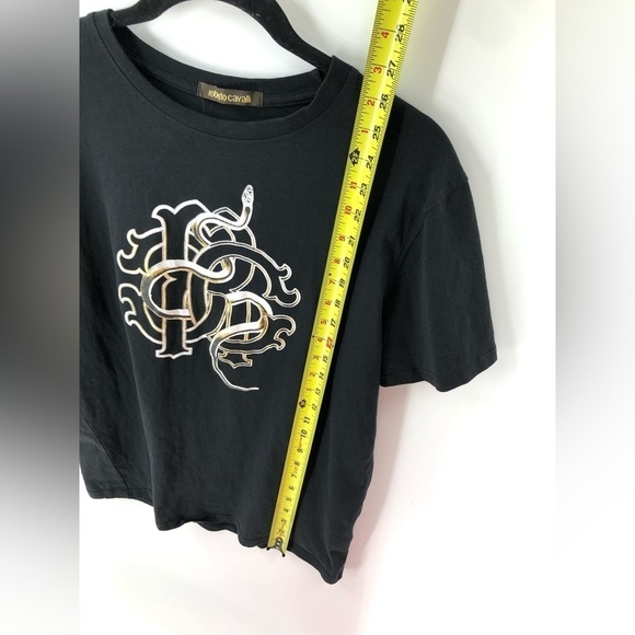 Roberto Cavalli Size Large Snake Logo Tee Shirt Logo Monogram Top Short Sleeve - Picture 9 of 10